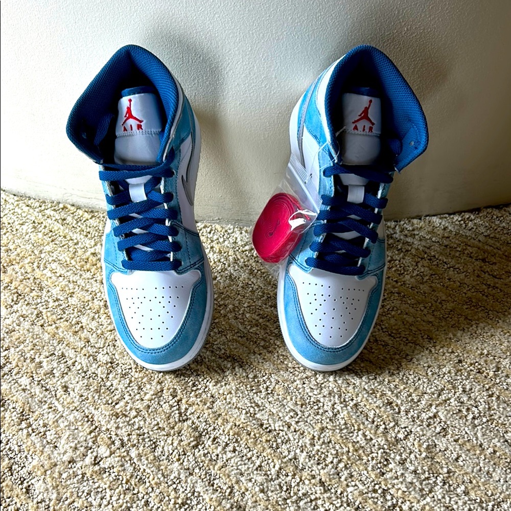 Air Jordan Blue and White Sneakers